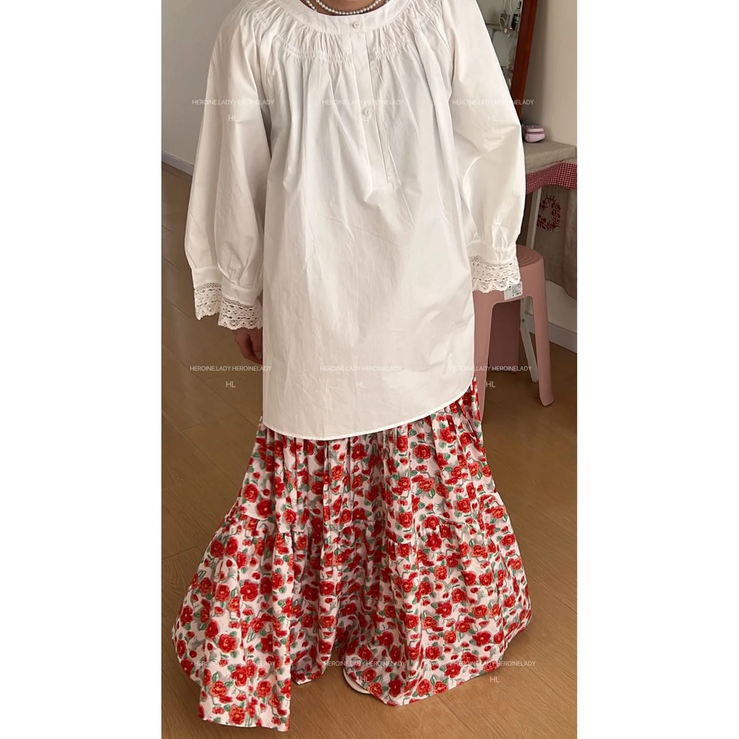 【爱的华尔兹】HL棉绸春夏百搭时尚洋气宽松显瘦休闲长款半身裙