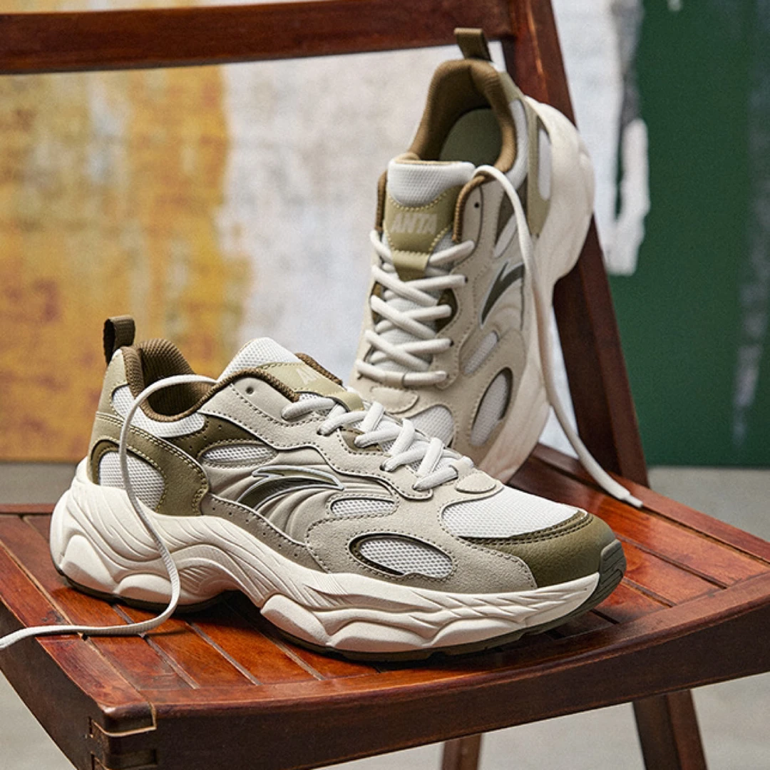 安踏小千禧丨2025春季新款复古潮流休闲鞋男女百搭时尚厚底运动鞋