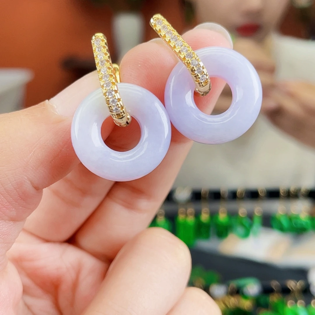 翡翠未镶嵌耳饰饰品