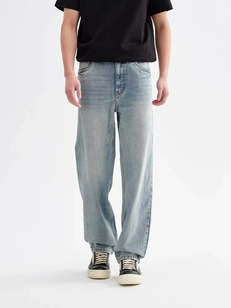 【Zmax】2025夏季“内华达水洗”新款美式cleanfit男直筒宽松牛仔长裤