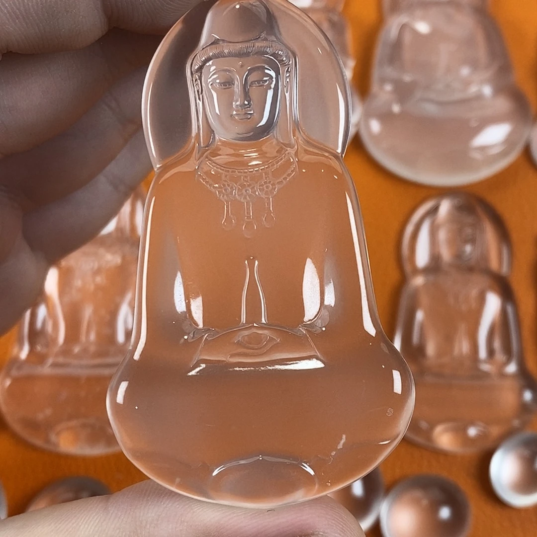 观***水石英质玉未镶嵌吊坠(不含链)