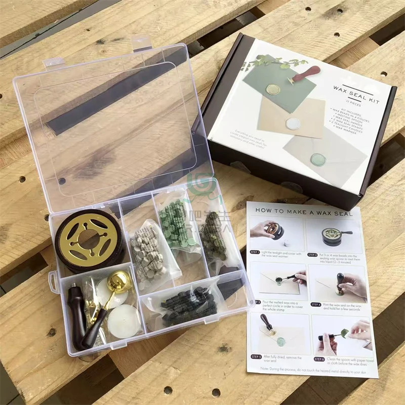 火漆印章套装 章头手柄蜡粒套装复古金属质感火漆印章