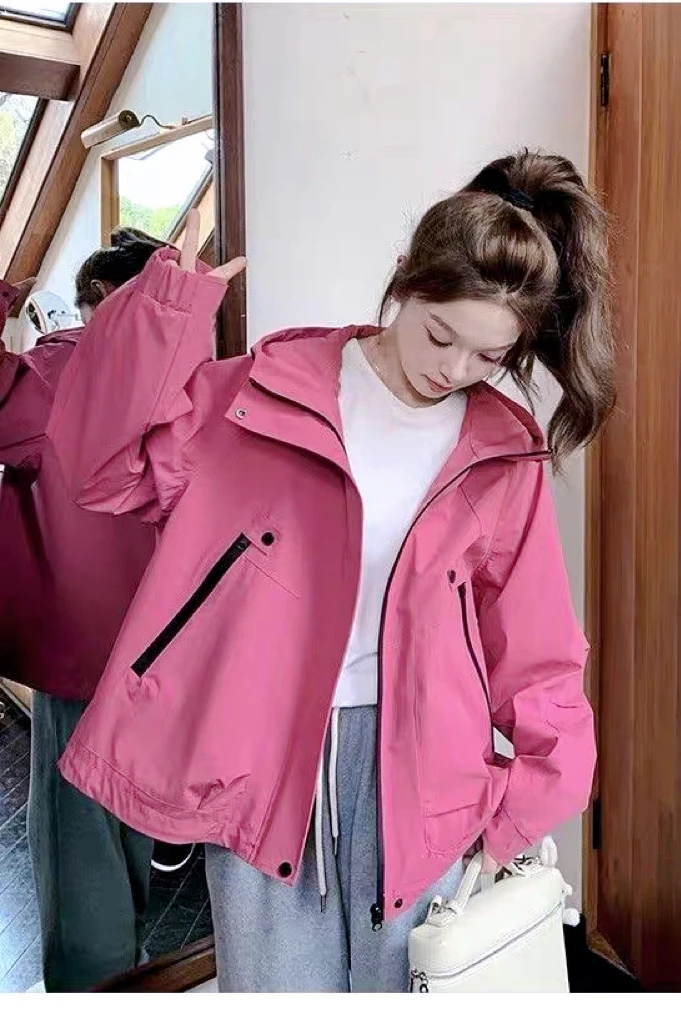 秋冬新款加厚百搭棉服外套秋冬连帽防风直下休闲多巴胺服装女#783