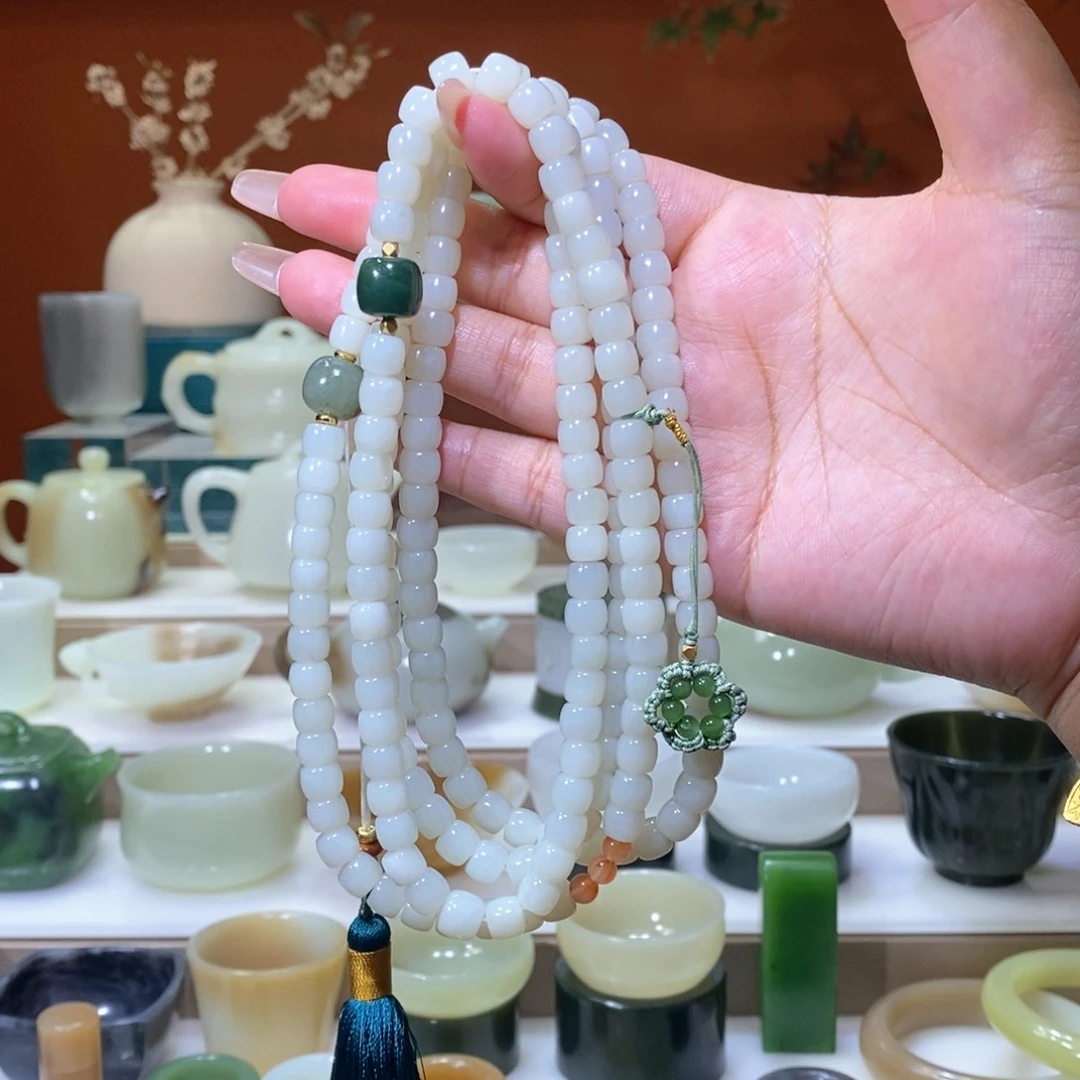 未镶嵌和田玉挂件且末白玉长链微瑕福利