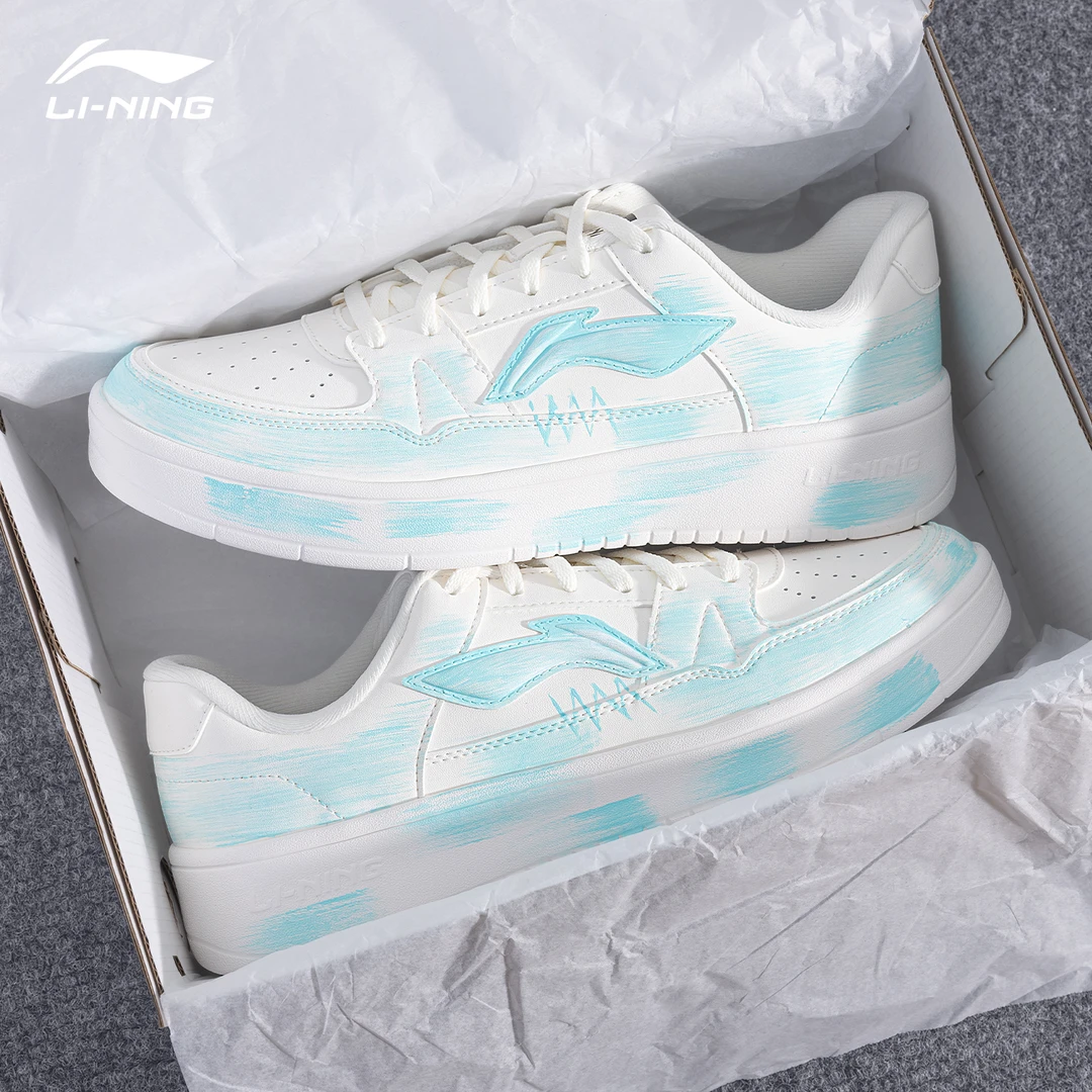 【定制板鞋】李宁月临男鞋 夏日街头 2025秋季新款小白鞋厚底休闲鞋