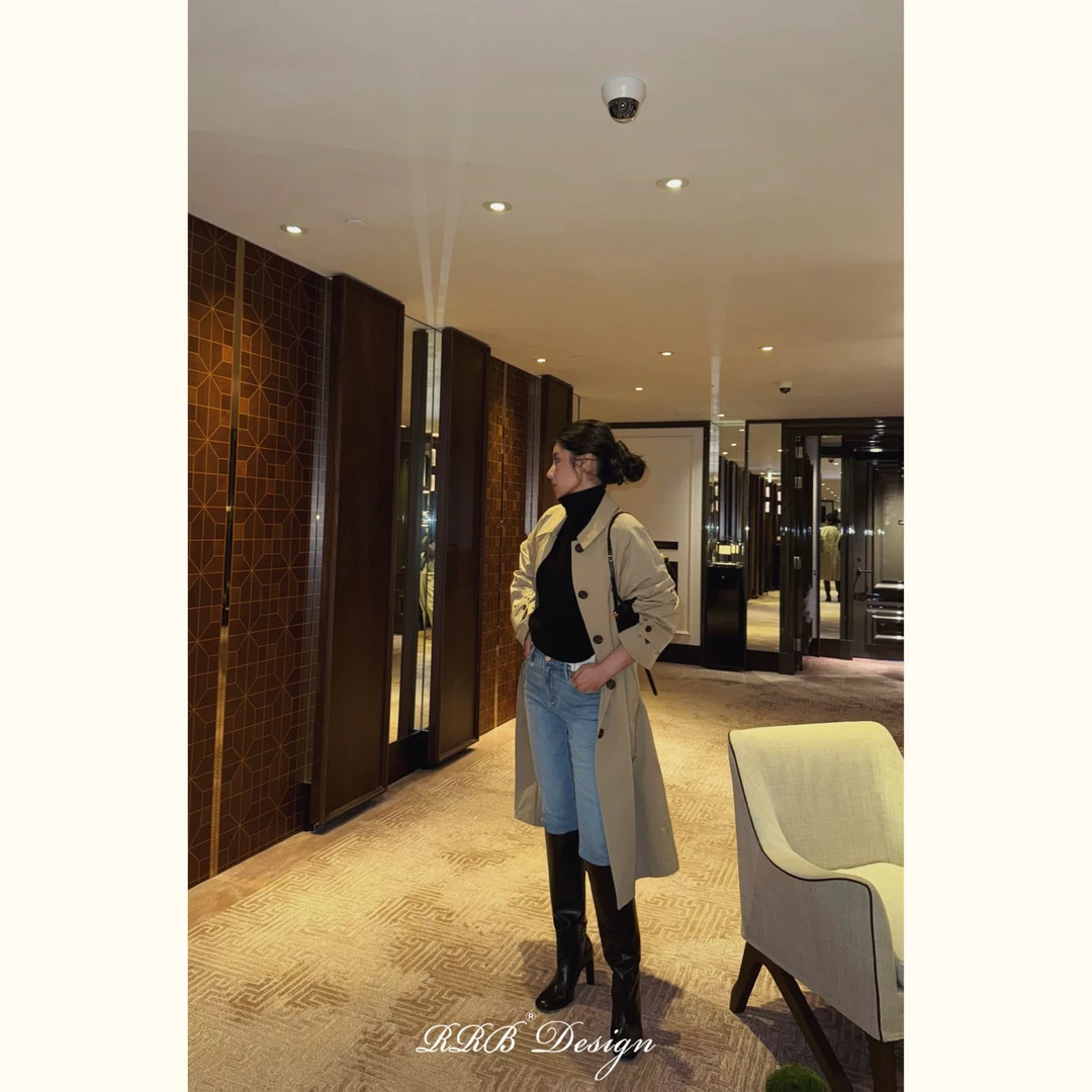 RRB Design「英伦经典」定染定制棉气质时髦宽松显瘦长袖外套上衣