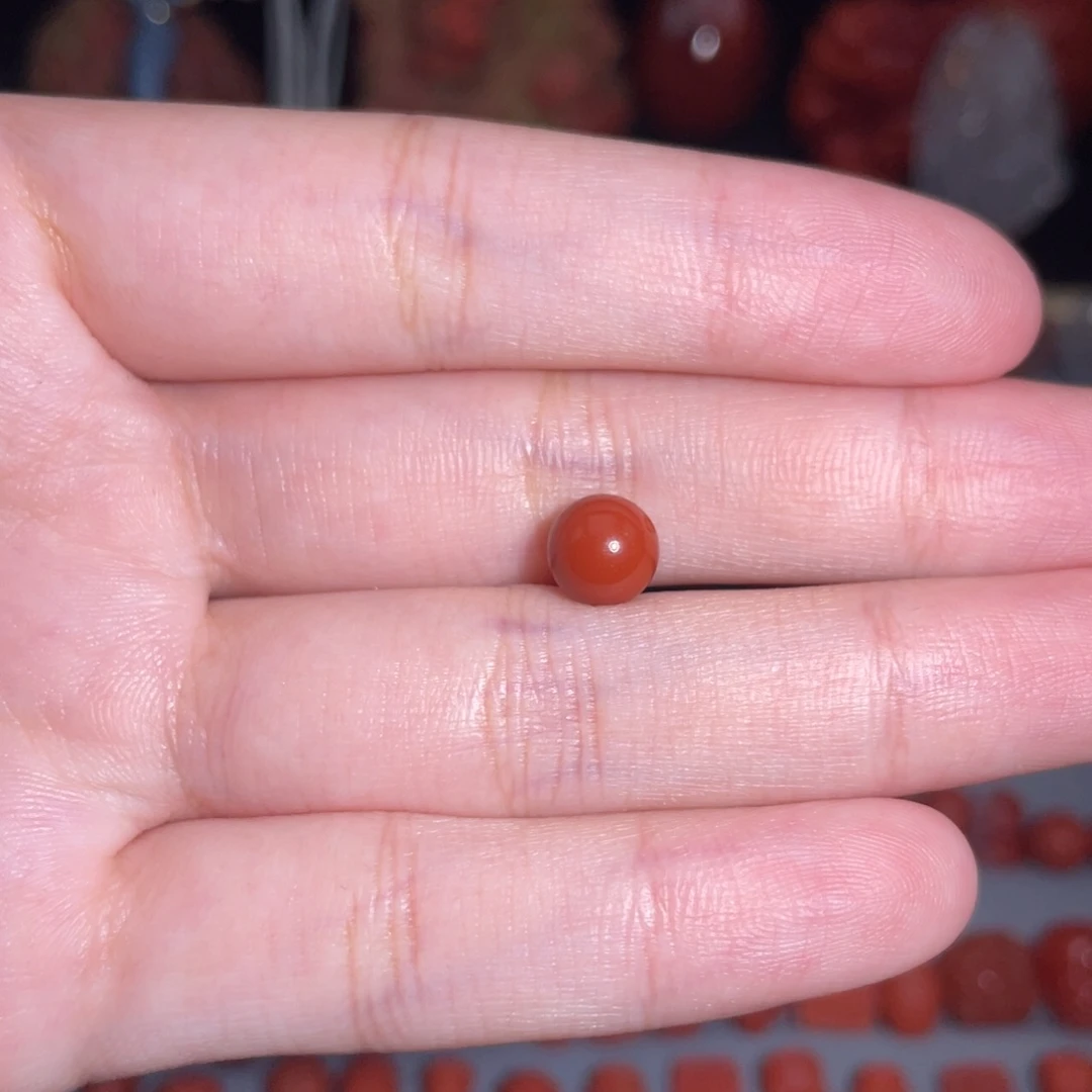 未镶嵌瓦西圆珠7.1mm南红玛瑙