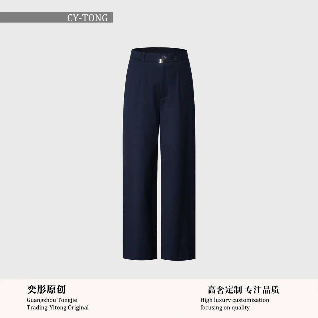 【彤姐原创】秋季休闲风时尚直筒高腰女士裤子W25G693气质阔腿裤