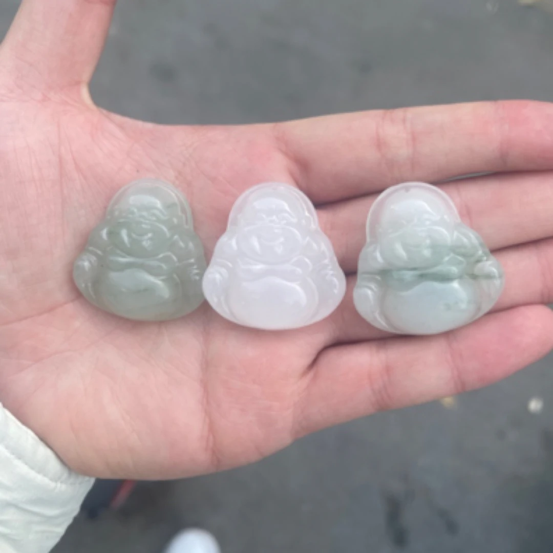 【天山翠佛公35吊坠】 新疆天然玉石带翠百搭多样性发货 拍一发一