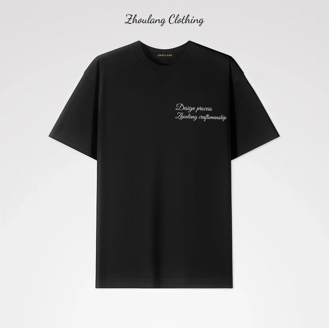 【ZhouLang HB】刺绣工艺字母短袖男舒适凉感透气圆领休闲t恤 ZT005