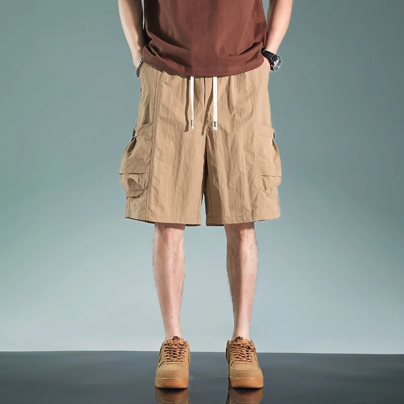夏季男士工装短裤宽松透气速干冰丝五分裤休闲潮流百搭薄款休闲裤