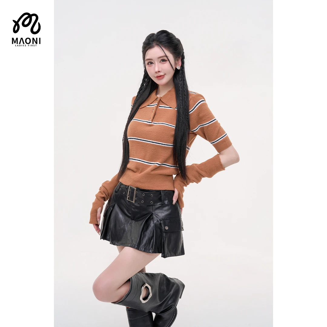 毛妮LADIESFIRST【云朵慵懒】法式气质荡领长袖T恤早秋新款L2262