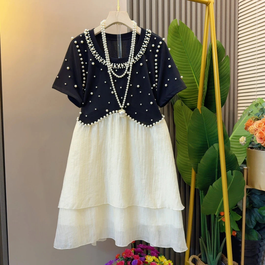 法式温柔轻奢小香风淑女裙遮肉百搭爆火连衣裙时髦裙长90左右