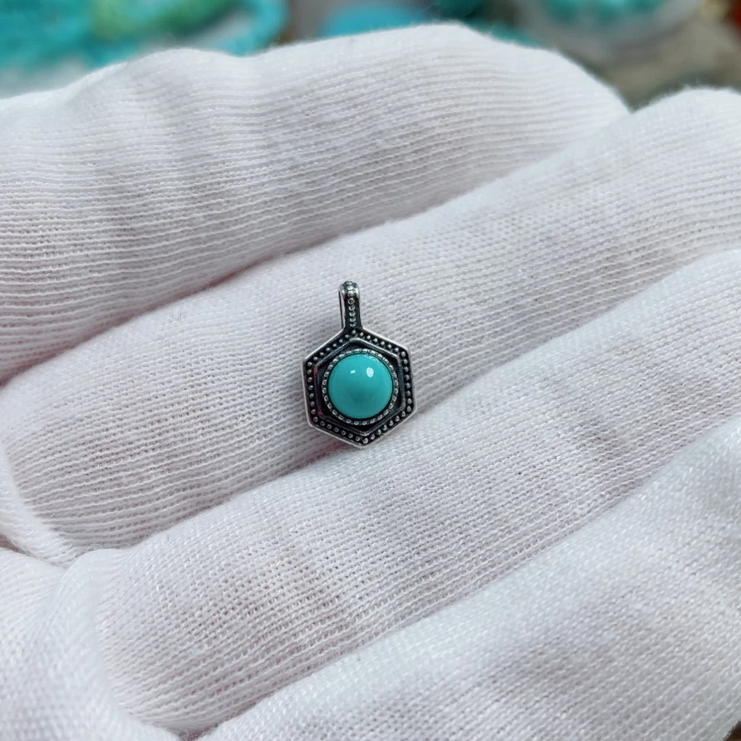 绿松石珠宝奇石银S925镶嵌