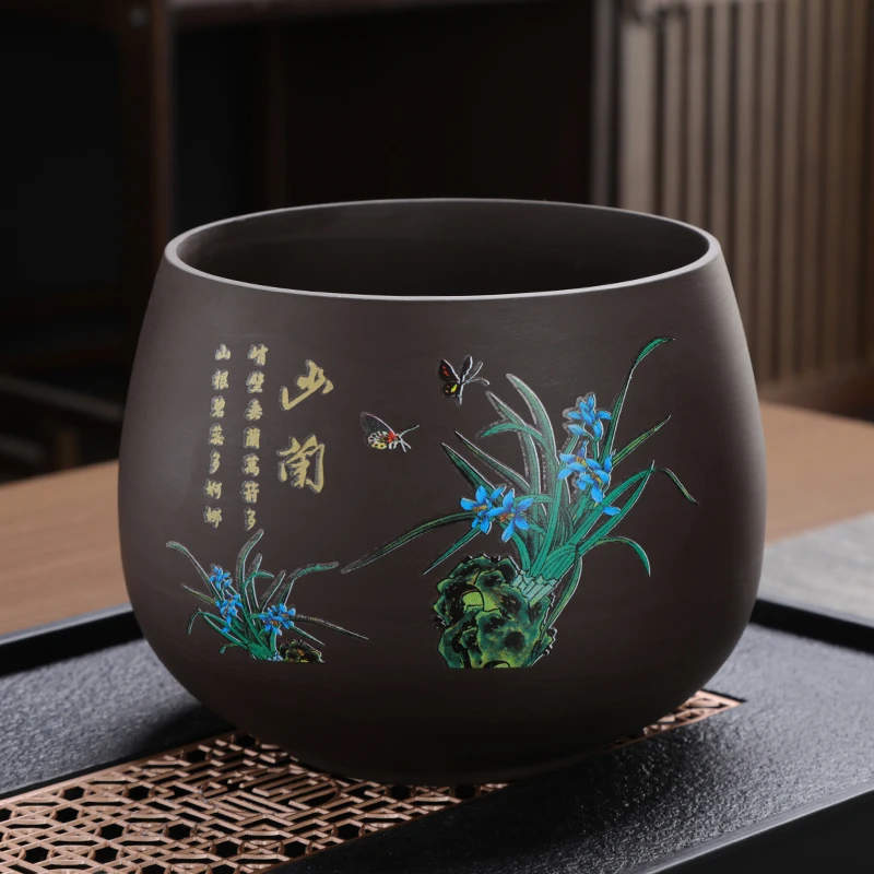 紫砂大号茶渣缸家用桌面水盂建水茶水缸废水桶功夫茶配茶洗杯零配