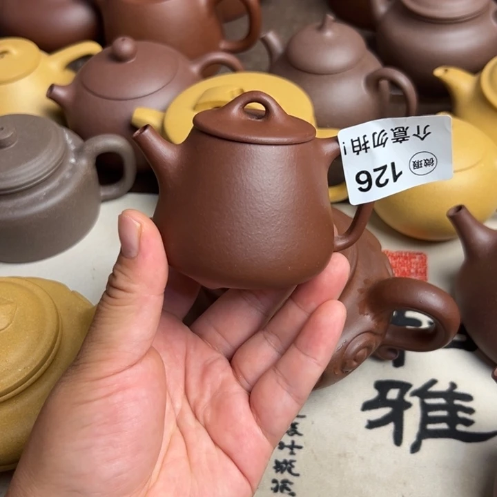 茶壶紫砂紫泥半手工100cc左右瑕疵