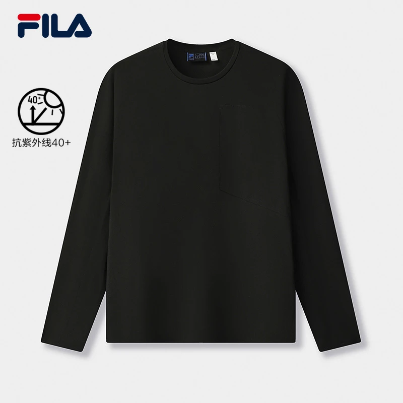 Fila/斐乐长袖男士内搭简约运动山系风宽松型圆领长袖F11M532204F