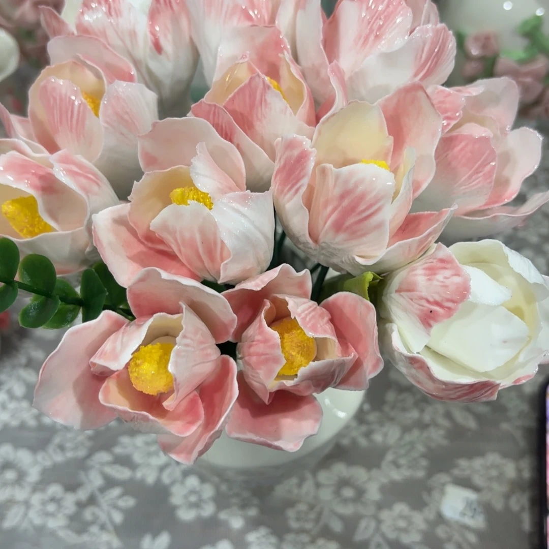 配两根草，十二朵，陶瓷花，拍满20发货，退款拉黑