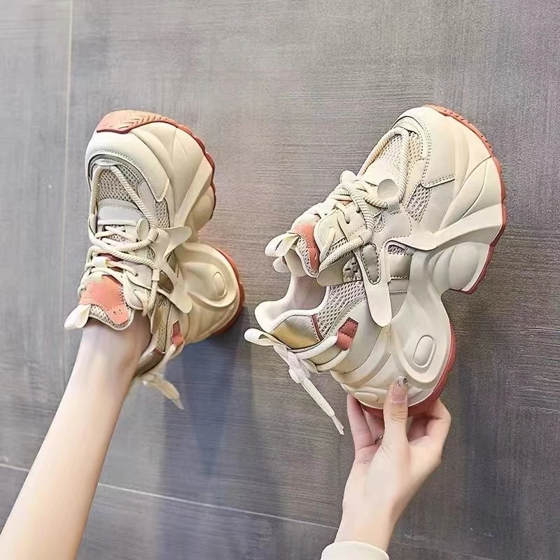 2025新款春季欧货老爹鞋女超火百搭休闲鞋子厚底小个子内增高女鞋