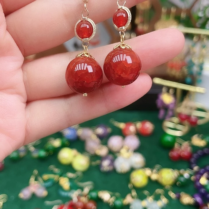 玛瑙/玉髓耳钉合金