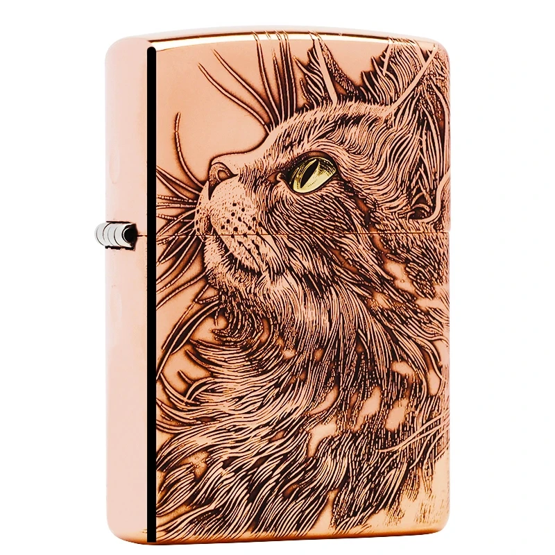 ZIPPO/之宝打火机/紫铜仰望星空凝视之猫【鹰皇】DYJ1