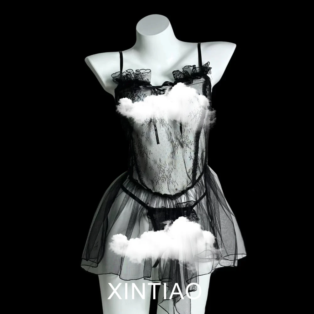 心跳加速 · 异地战袍晴趣夏天透明镂空百搭睡裙薄款氛围感半袖款