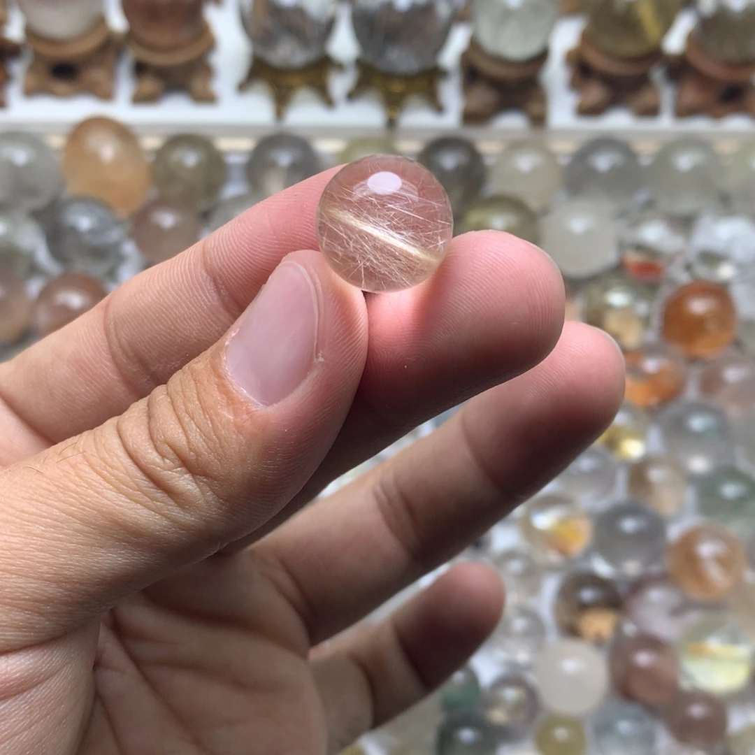 珠宝半成品水晶未镶嵌兔毛球