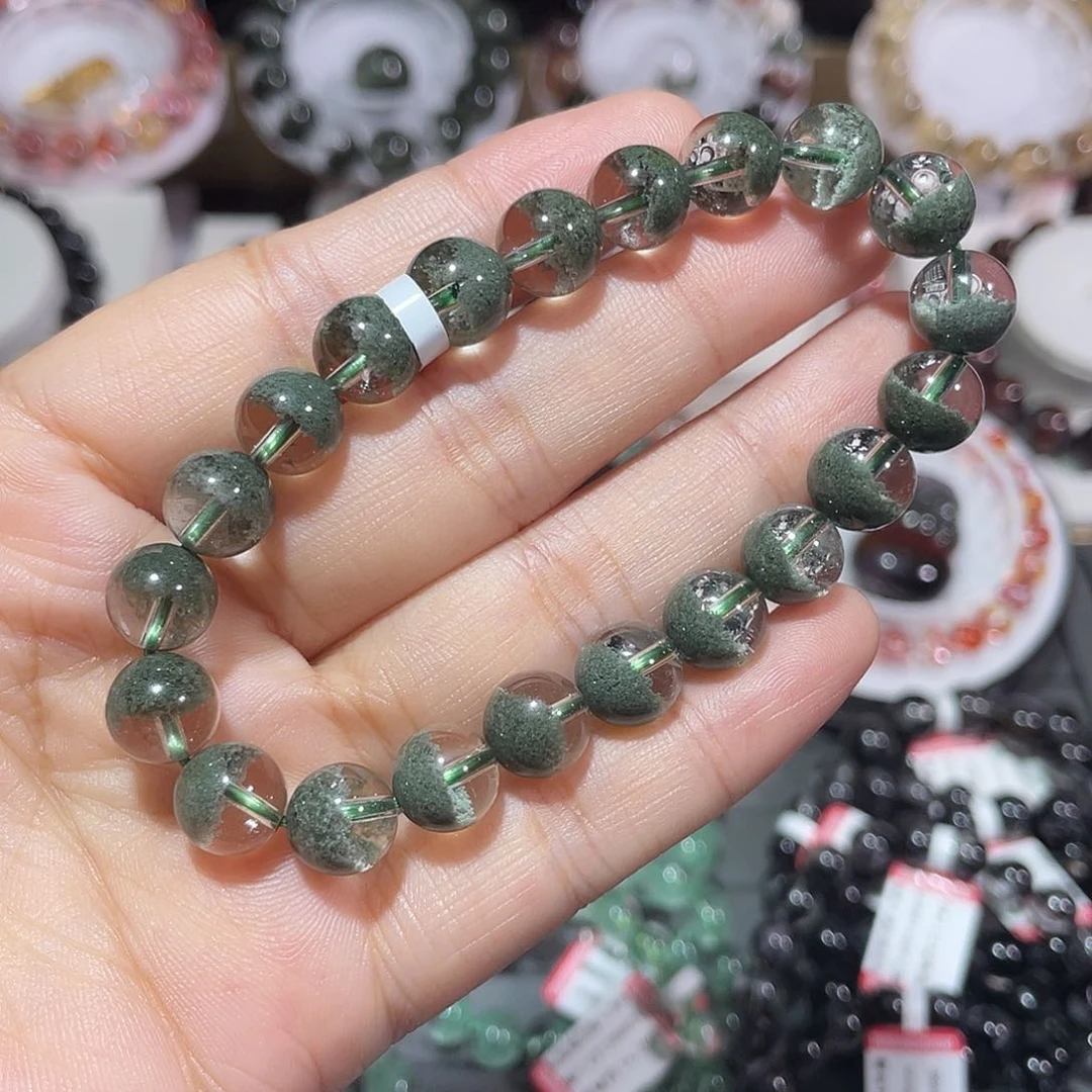 手串未镶嵌水晶绿幽灵聚宝盆手串