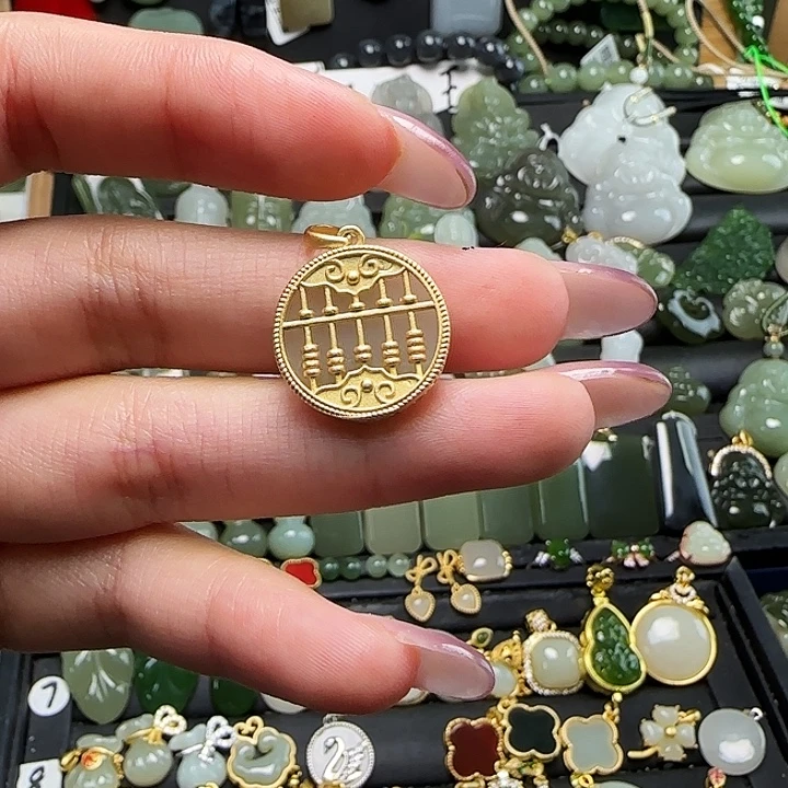 和田玉银S925镶嵌颈饰