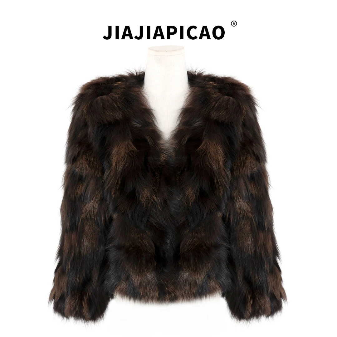 【佳佳推荐】超多狐狸毛毛皮草外套/21355