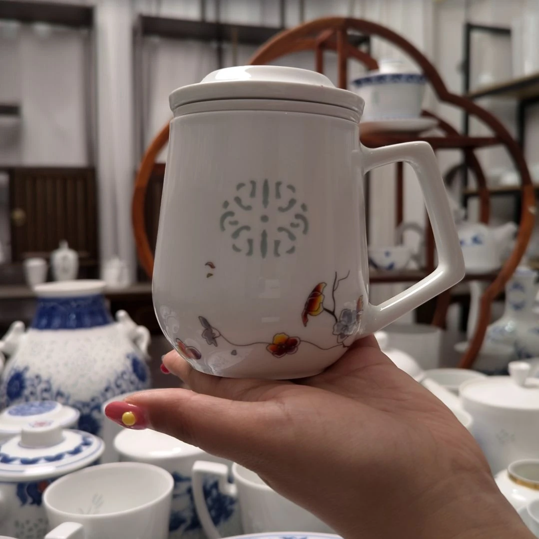青花瓷嫣然茶漏杯三件套一套
