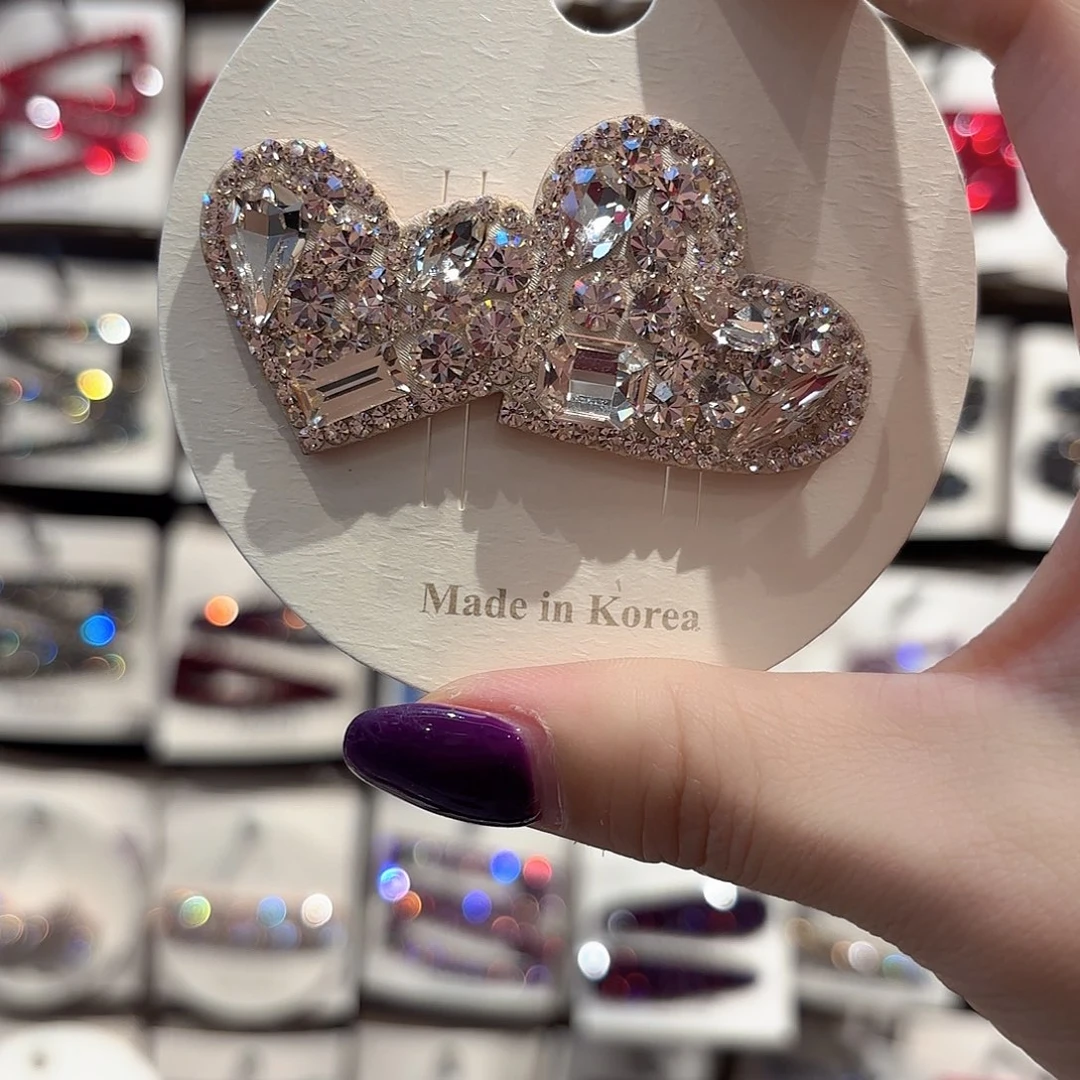 皮质铁合金香槟粉爱心拜拜一个