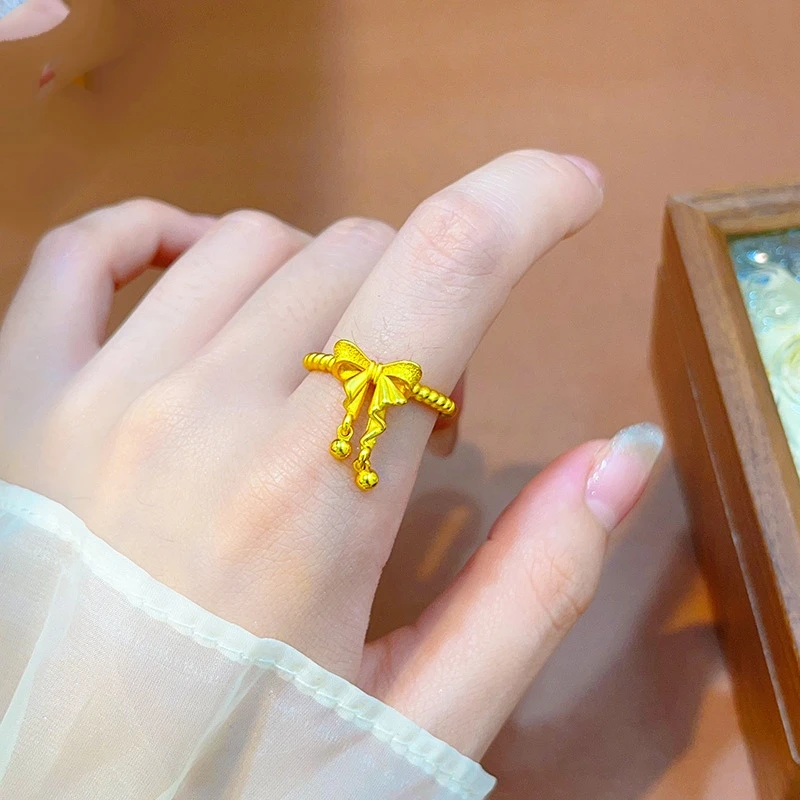 铜合金戒指 在逃公主蝴蝶流苏戒指开口可调节女士精致0312