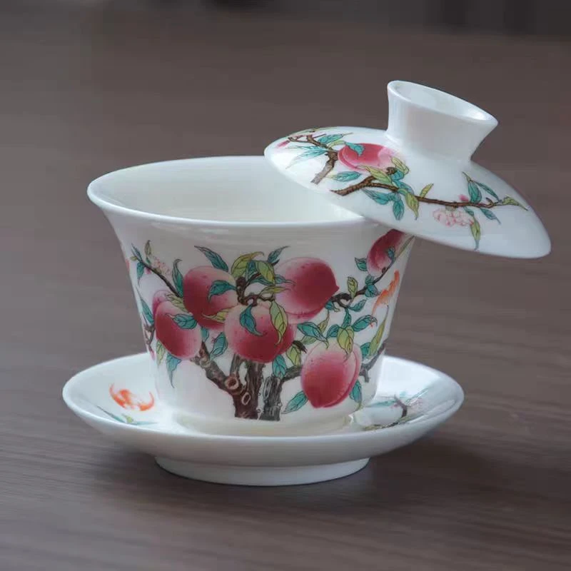 132-九桃五福三才盖碗（14）是