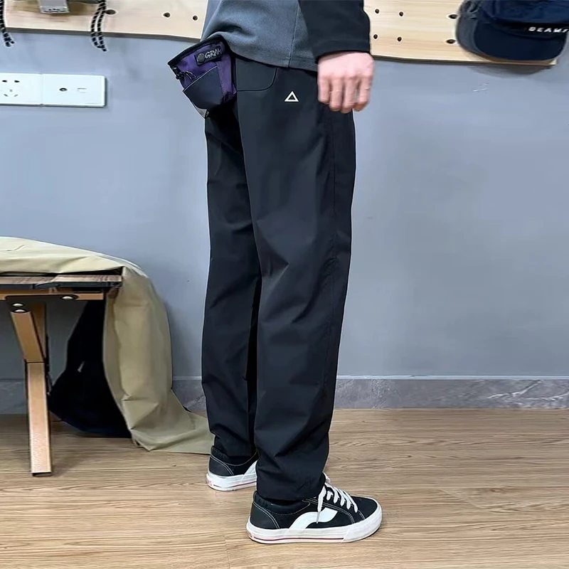 春季大码冲锋裤男款防水美式工装裤子速干宽松户外徒步休闲登山裤