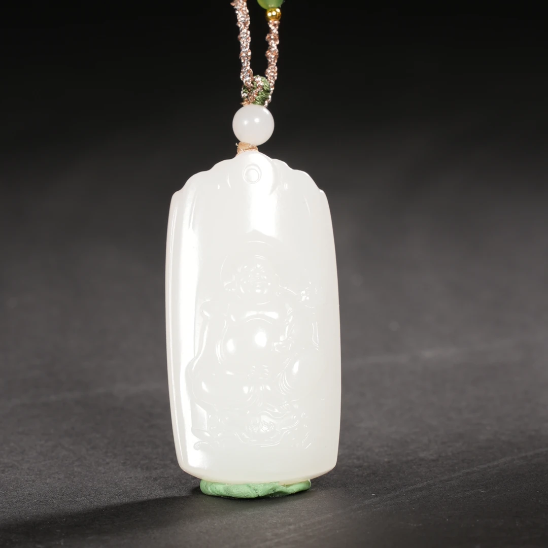 lot15精品老坑和田玉羊脂弥勒佛挂件/保利拍卖