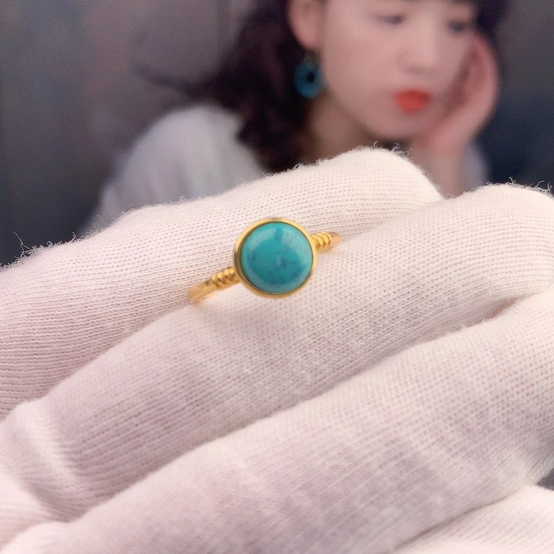 绿松石戒指银S925镶嵌