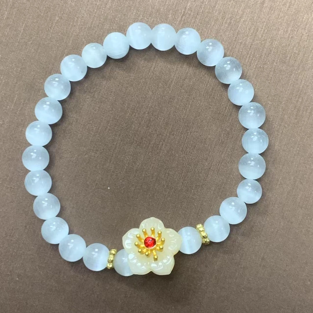 【开播福利品】天然白猫眼石好尚轻奢百搭设计款手串手链显白3140