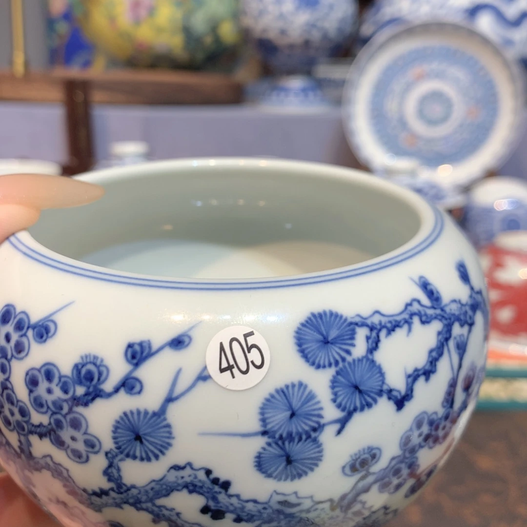 虎***405松竹梅青花大水洗