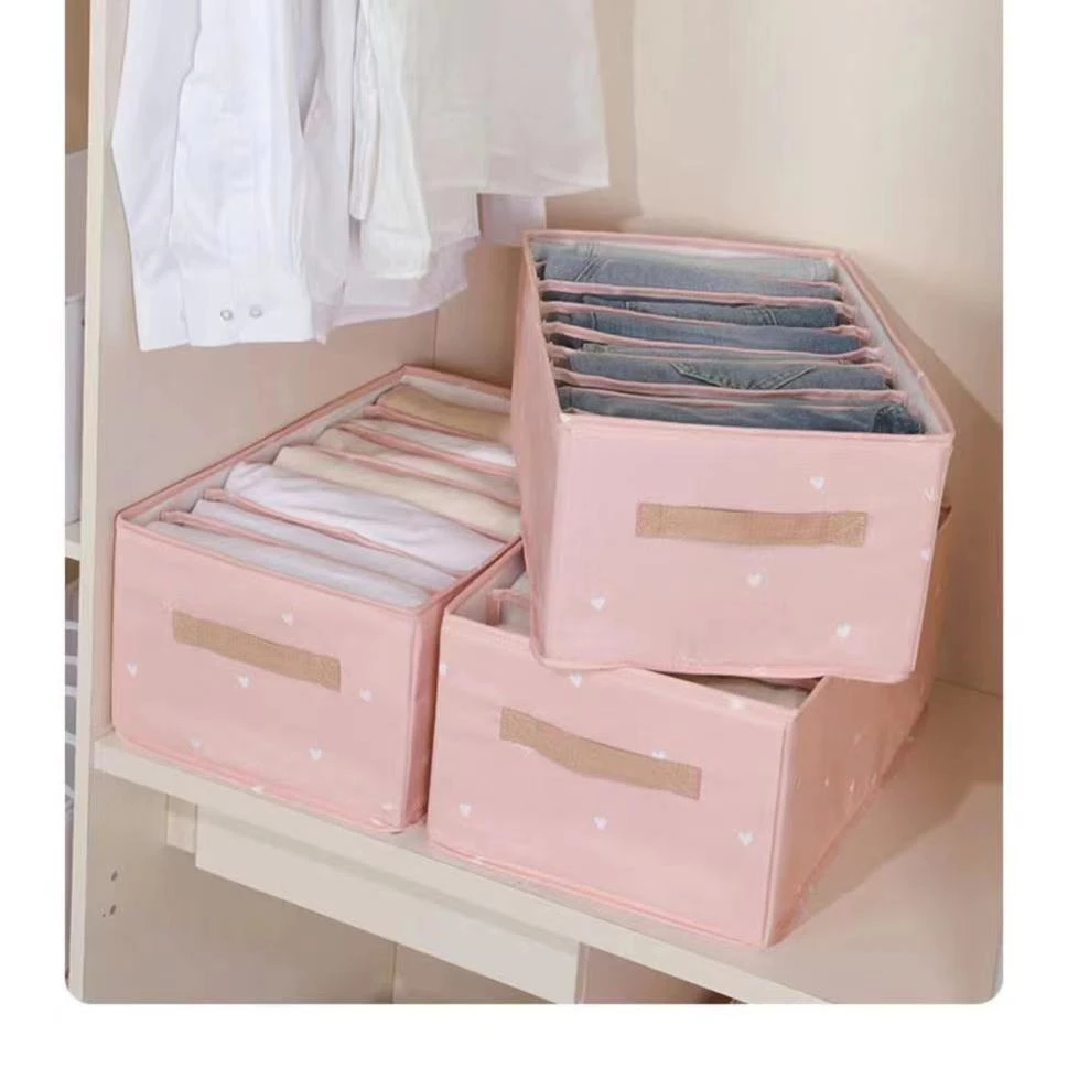 5格粉色布艺收纳箱可水洗裤子收纳箱