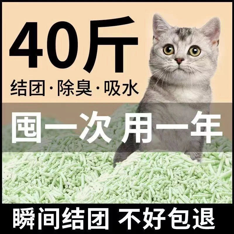 无尘除臭豆腐猫砂原味猫砂混合结团绿茶
