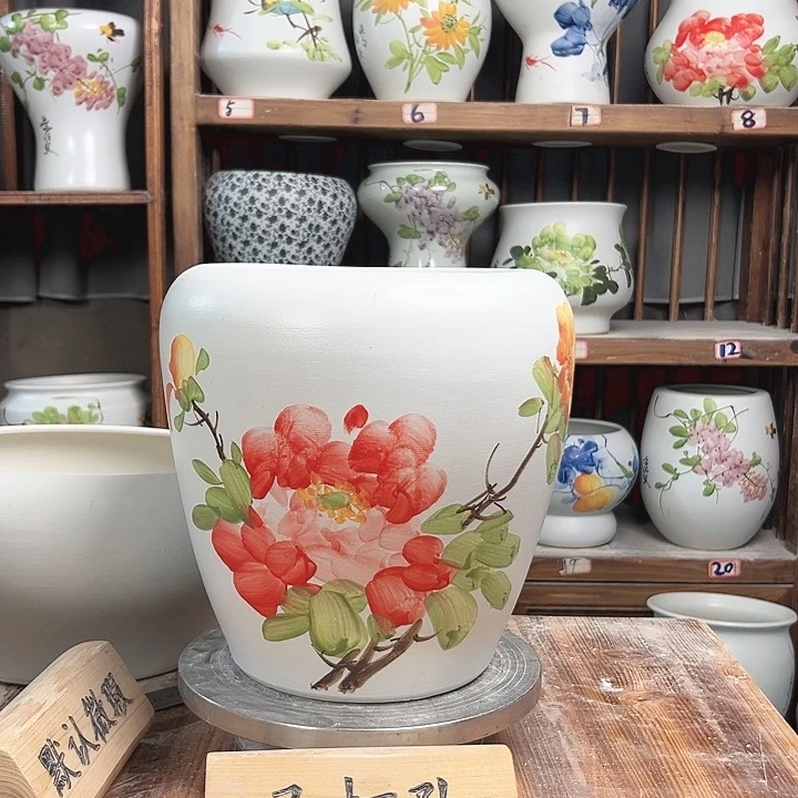 摆件苹果红牡丹新款陶瓷