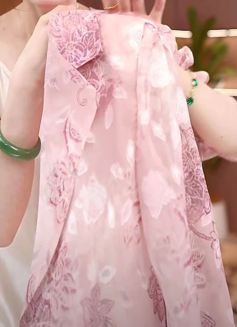 CC（陈）-2025夏季新款网纱西服外套七分袖印花女士时尚百搭