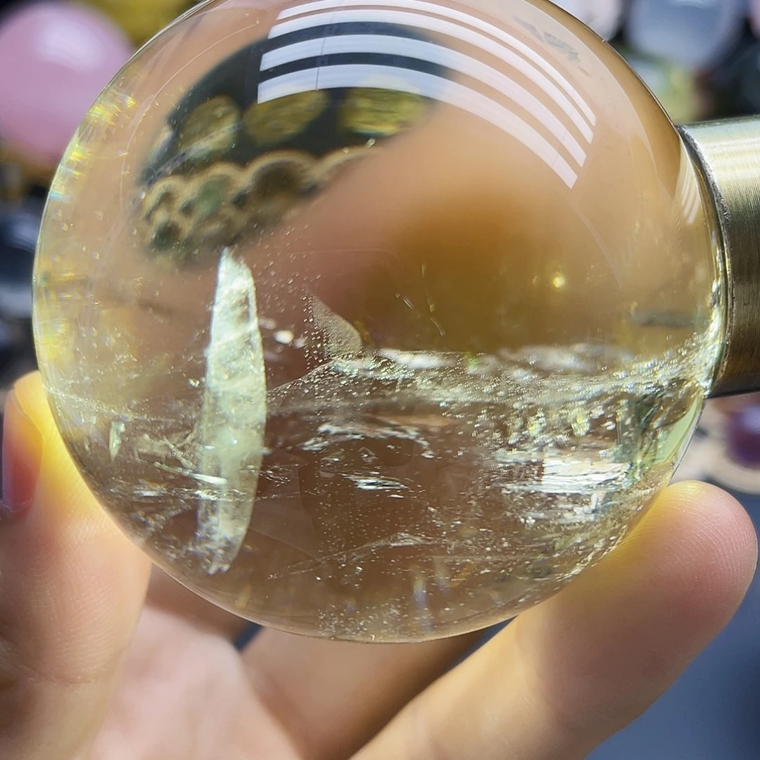 未镶嵌珠宝半成品水晶天然黄水晶61.5mm