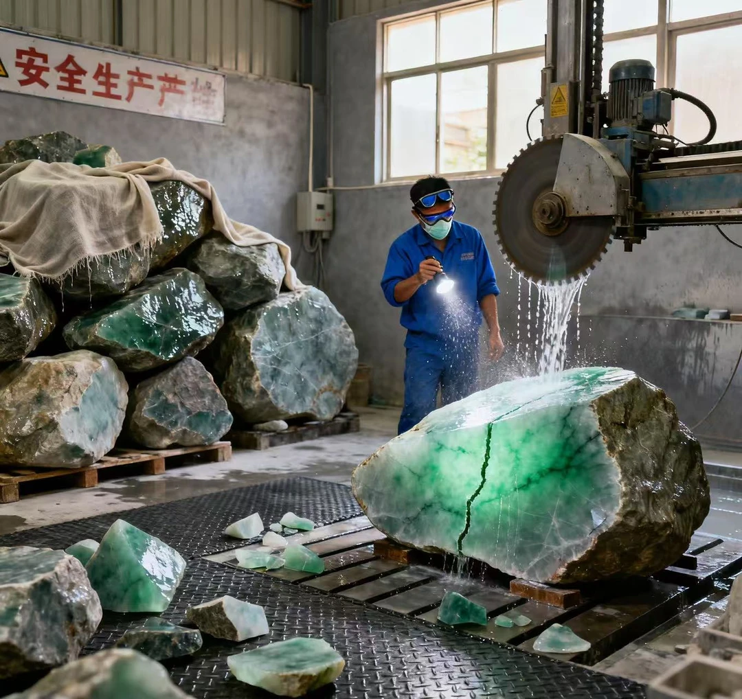翡翠雕刻毛货雕刻定制及各种款式免费加工服务