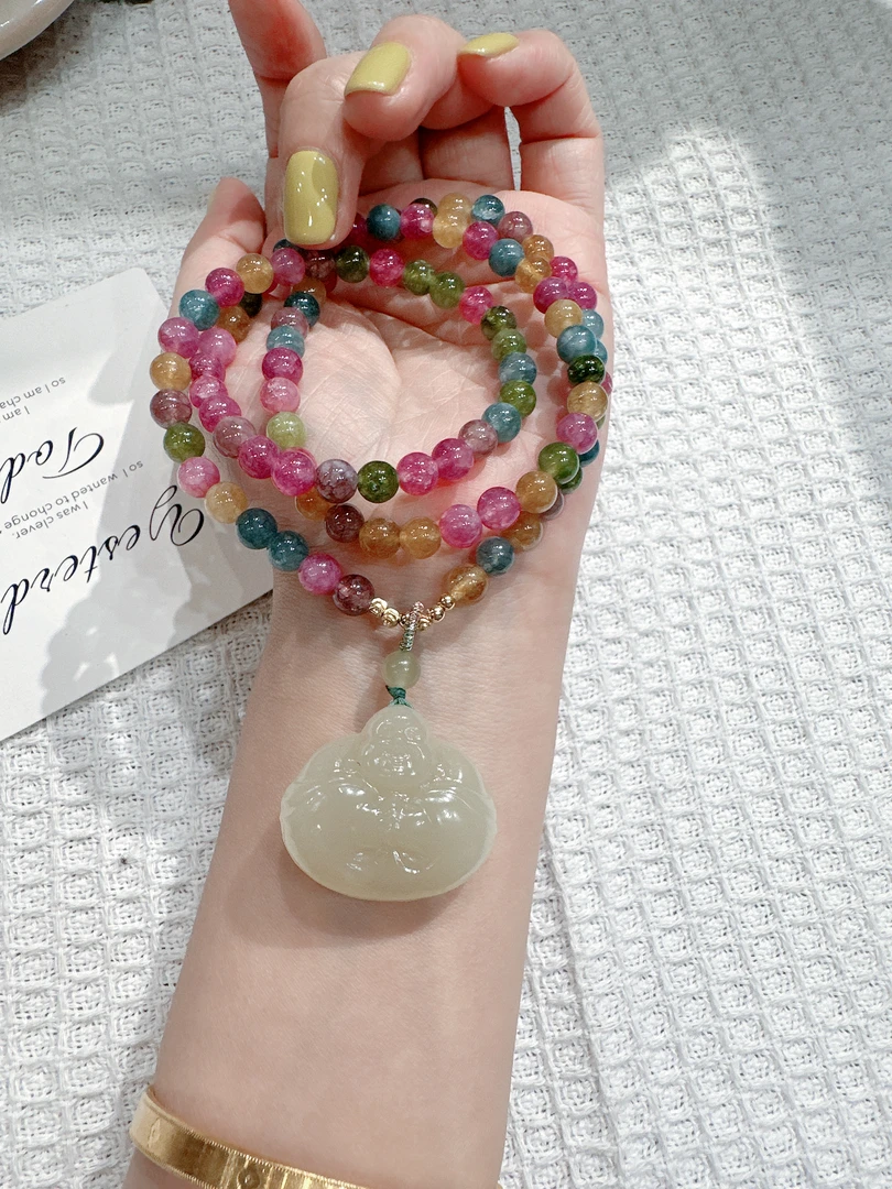 碧玺抱抱佛项链（卡6.5）