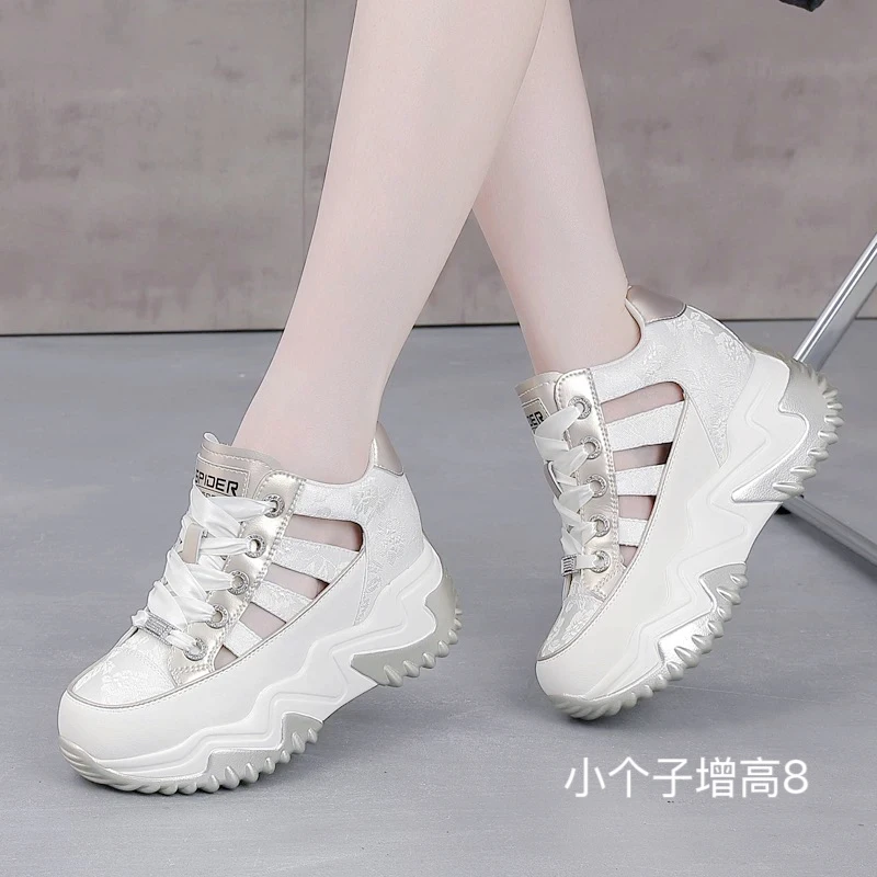 24032国风镂空老爹2025新款小个子增高休闲时尚百搭运动老爹鞋