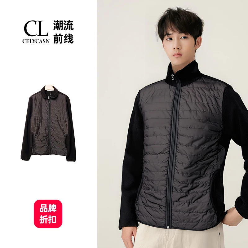 F4VBZ0451#拼接工艺冬季新品男女同款户外休闲运动立领棉衣外套