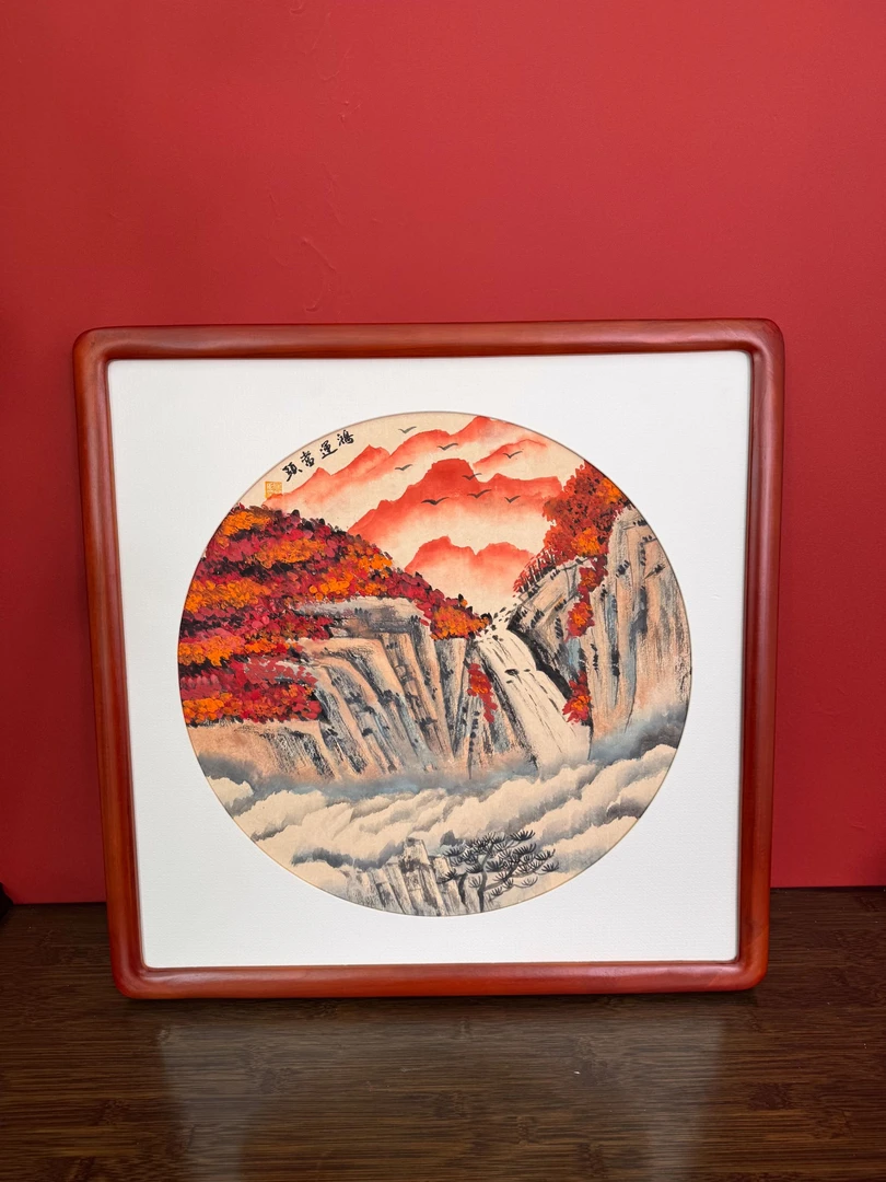 【鸿运当头】国画中式卧室挂画客厅餐厅书房茶室装饰壁画53*53cm