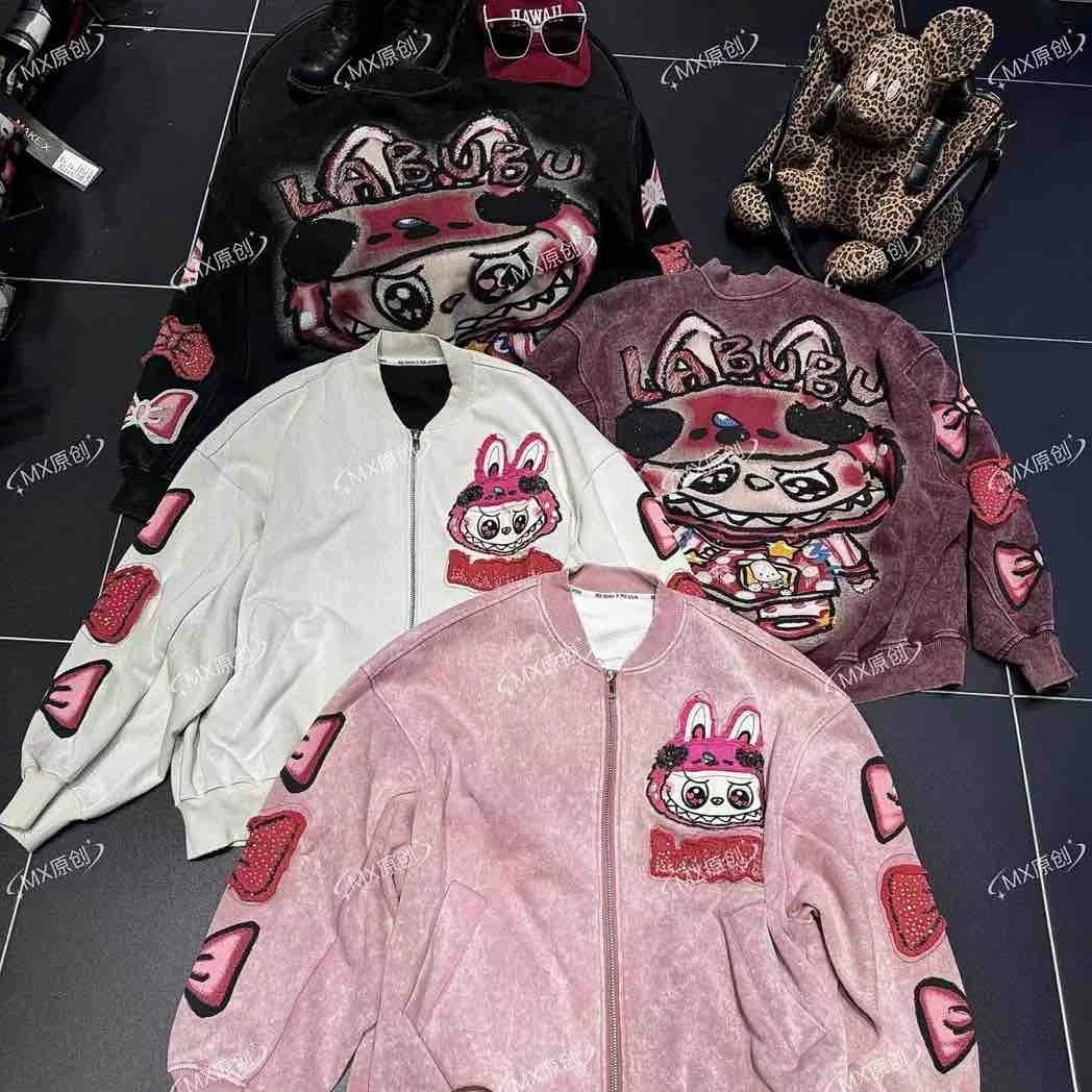 黑色拉布布棒球服外套MX